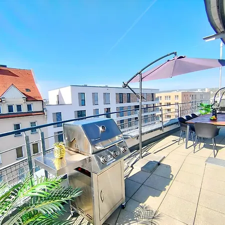 Ulmer Penthouse Fuer 7, Arbeitsplatz, Xxl-dachterrasse, Grill, Wii Appartamento *